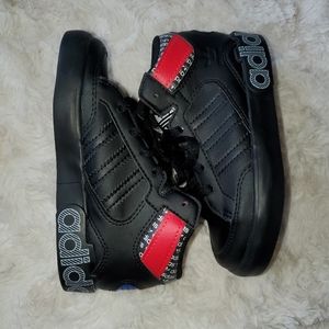 Adidas High Top Toddler Sneakers Black Red Blue